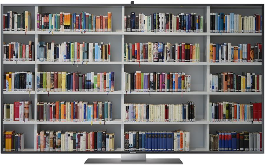 UHD 4k TV-Testbild Buch noch lesbar