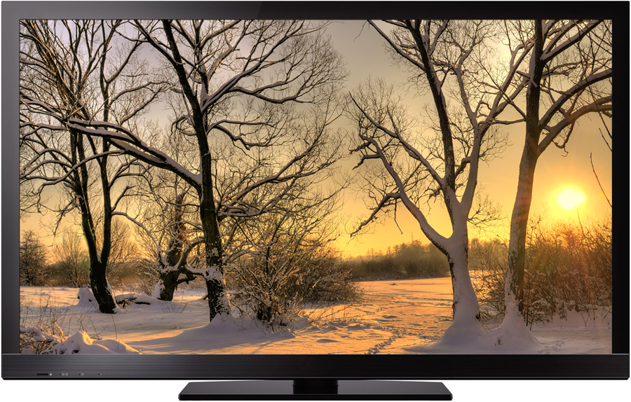 TV-Testbild Winter zur perfekten Bildkontrolle nach erfolgter TV-Bildoptimierung