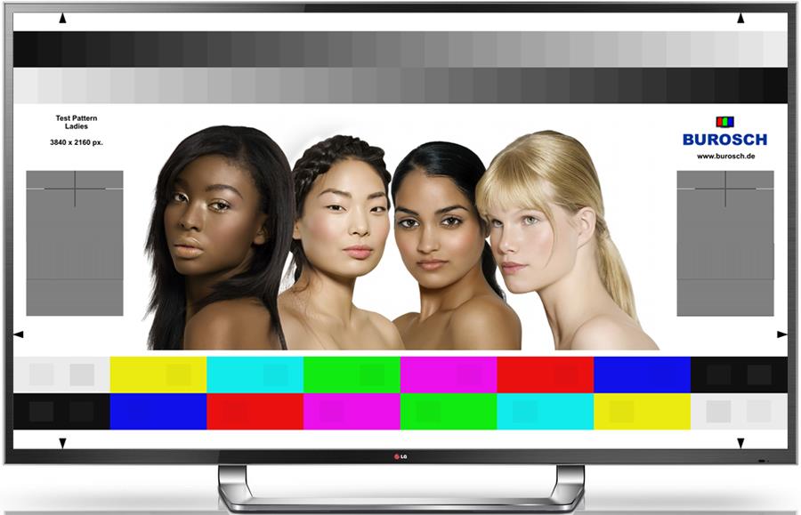 UHD 4k TV-Testbild Ladies Burosch Einstellungen