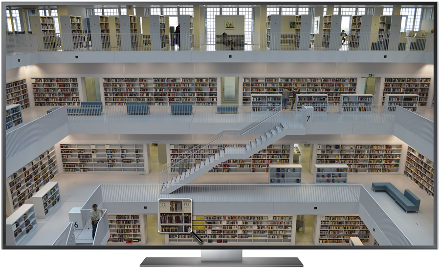 Burosch Bibliothek Realbild Lupe