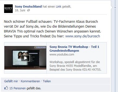 Burosch Sony Facebook Post